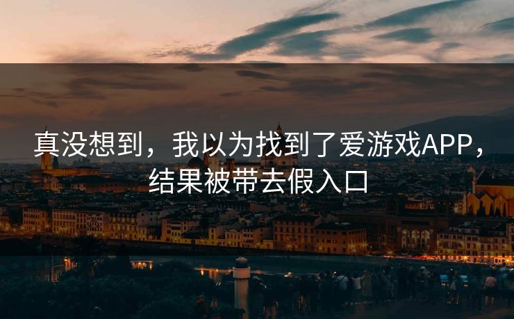 真没想到，我以为找到了爱游戏APP，结果被带去假入口