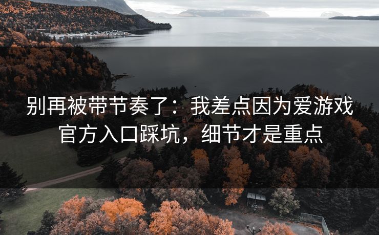 别再被带节奏了:我差点因为爱游戏官方入口踩坑,细节才是重点 别再被带节奏了:我差点因为爱游戏官方入口踩坑,细节才是重点
